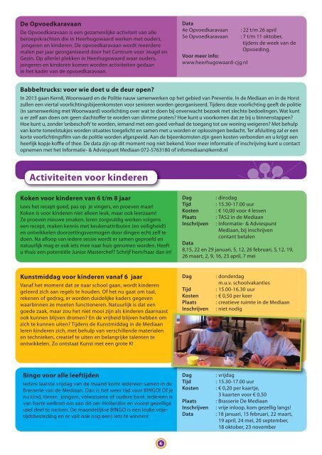 Activiteitenprogramma Mediaan Heerhugowaard - Kern8