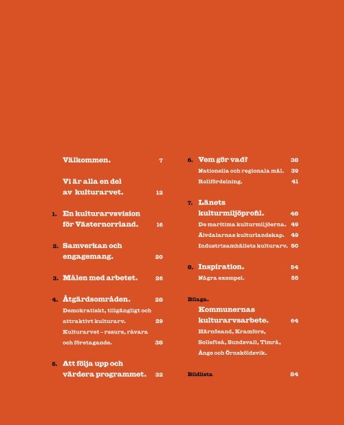 Strategiskt kulturarvs- program för Västernorrland. 2012 – 2015.