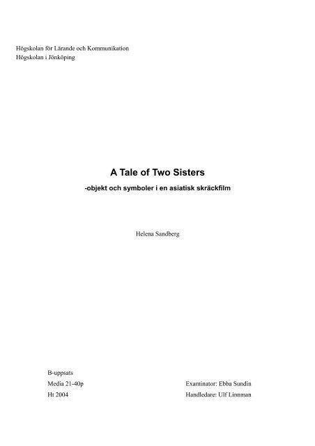 A Tale of Two Sisters- uppsats - Flimrigt.se
