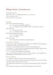 Curriculum vitae - UMR 6576 - Université François Rabelais