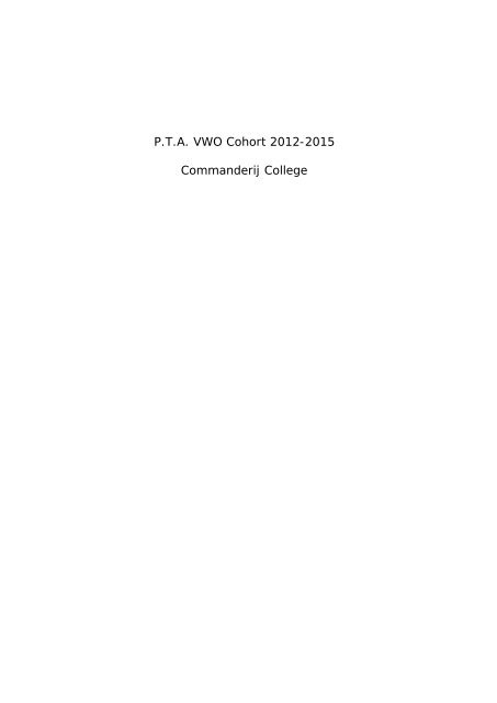 P.T.A. VWO Cohort 2012-2015 Commanderij College