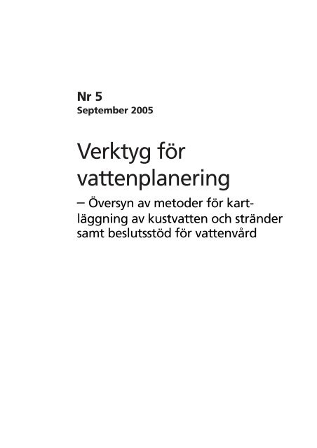 Verktyg för vattenplanering - SLL Tillväxt, miljö och regionplanering ...