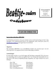 VAN DE DIRECTIE - Beatrix College