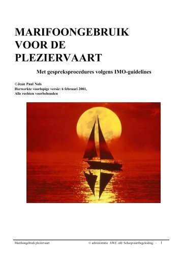 MARIFOONGEBRUIK VOOR DE PLEZIERVAART