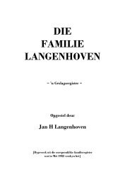 DIE FAMILIE LANGENHOVEN - Webtuiste van Jan H. Langenhoven