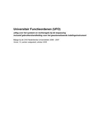 Universitair Functieordenen (UFO) - Log in at the VSNU FWS e-office