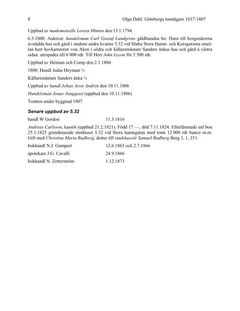 Rote 5, tomt 32 - Göteborgs tomtägare 1637-1807