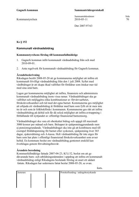 Sammanträdesprotokoll 2010-05-11 1(76 ... - Gagnefs kommun