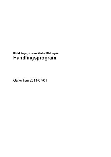 Räddningstjänsten Västra Blekinges handlingsprogram 2011-2014