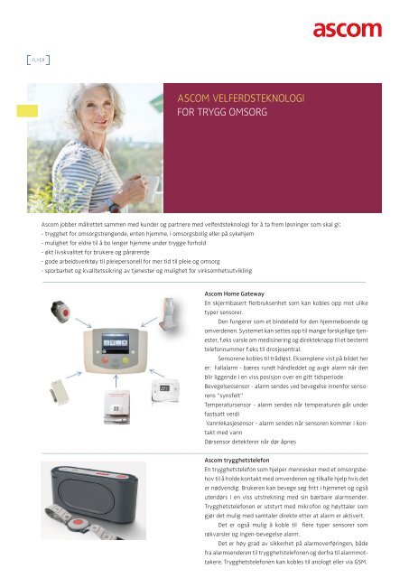 ASCOM VELFERDSTEKNOLOGI FOR TRYGG ... - Ascom (Norway)