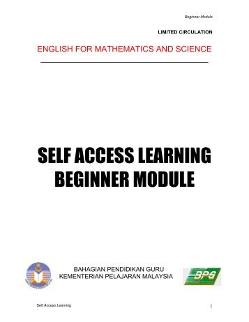 SELF ACCESS LEARNING BEGINNER MODULE - SMK Bukit Jambul