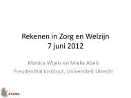 Rekenen in Zorg en Welzijn 7 juni 2012 - Platform vmbo Verzorging ...