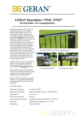 GERAN Deursluiter “FP4I / FP4Z”