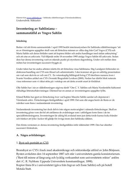 Ladda ner pdf-dokument - Sahlinska släktföreningen