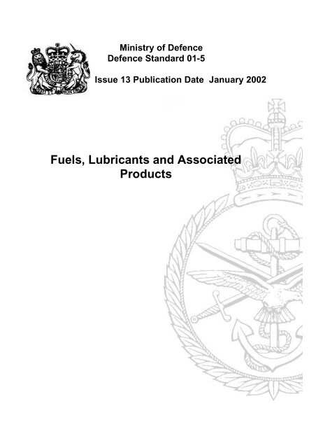Defence Standard 01-5 Issue 13 - Legervoertuigen Defence Standard 01-5 Issue 13 - Legervoertuigen