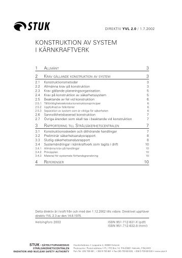 Konstruktion av system i kärnkraftverk - Finlex