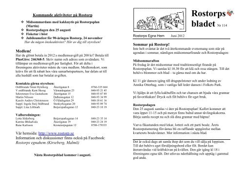 Nr 114 - Rostorps Egna Hem