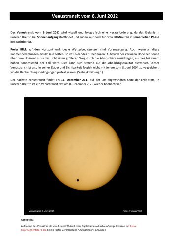 Venustransit vom 6. Juni 2012 - Talente