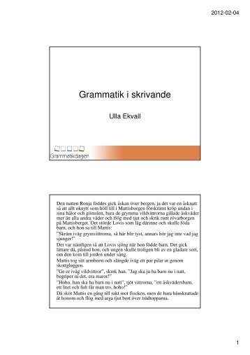 Grammatik i skrivande - Grammatikdagen