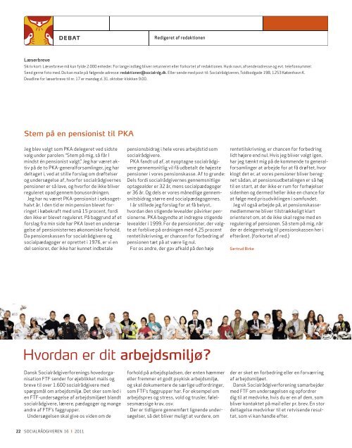 Socialrådgiveren nr. 16-2011 - Dansk Socialrådgiverforening