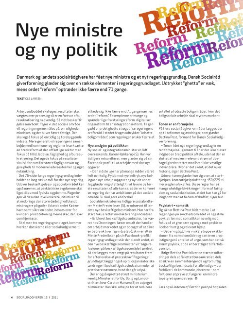 Socialrådgiveren nr. 16-2011 - Dansk Socialrådgiverforening