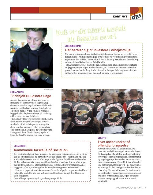 Socialrådgiveren nr. 16-2011 - Dansk Socialrådgiverforening