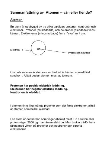 Sammanfattning atomen.pdf - Hjortsjöskolan 6-9