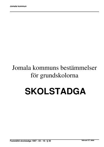 SKOLSTADGA - Jomala kommun