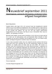 Nieuwsbrief september 2011 - vzw Erfgoed Hoogstraten