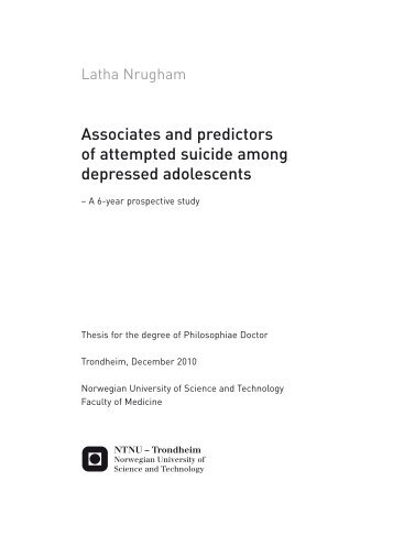 Associates and predictors of attempted suicide among ... - DiVA
