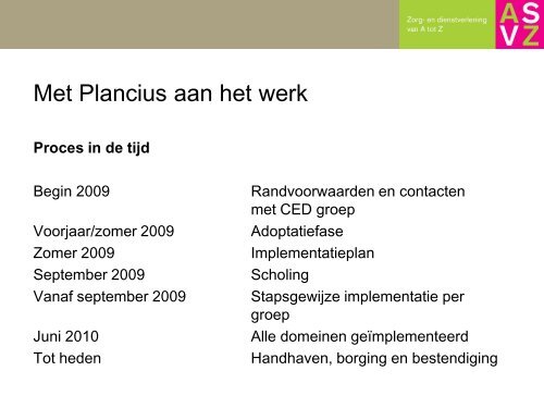 Plancius binnen KDC Lombardijen ASVZ - Carante Groep