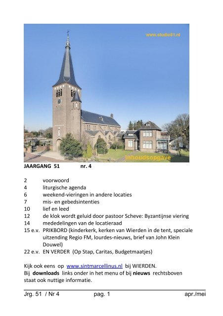St. Jansklok 13 april tm 10 mei 2013 - Sint Marcellinus parochie