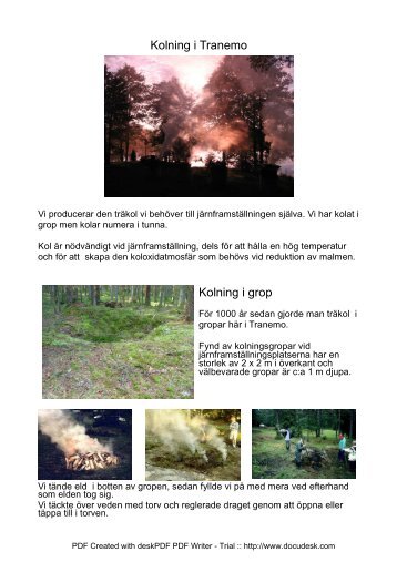 Kolning i Tranemo Kolning i grop