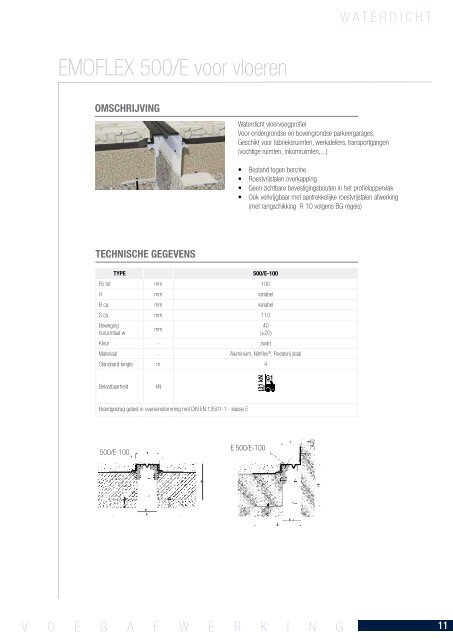 VLOERVOEGPROFIELEN: waterdicht & seismisch - Emergo
