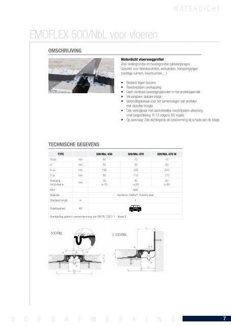 VLOERVOEGPROFIELEN: waterdicht & seismisch - Emergo