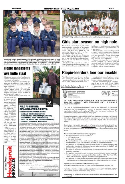 Kom veg saam vir ons naam - Letaba Herald