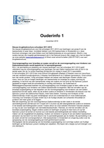 Ouderinfo 1 - Spinoza Lyceum