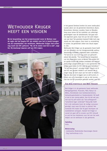 WETHOUDER KRIJGER HEEFT EEN VIsIOEN - Kenniscentrum EVC