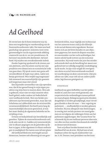 Ad Geelhoed - Wiardi Beckman Stichting