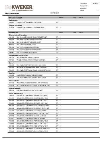 DELICATESSEN DIEPVRIES Assortiment boek - De Kweker