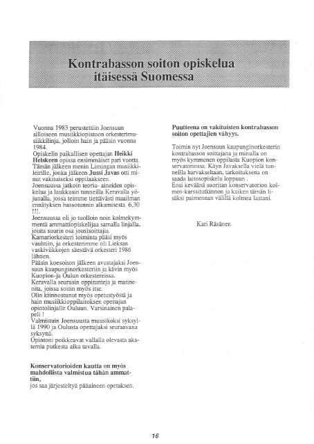 VUODEN BASISTI 1993 JANNE SAKSALA - Suomen ...