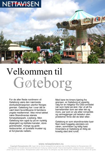 Gøteborg Reiseguide copyright www.reiseplaneten.no