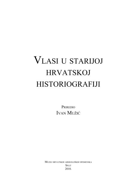 vlasi u starijoj hrvatskoj historiografiji - Ivan Muzic