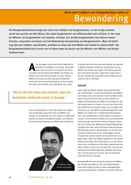 Burgemeestersblad 61 - Nederlands Genootschap van Burgemeesters
