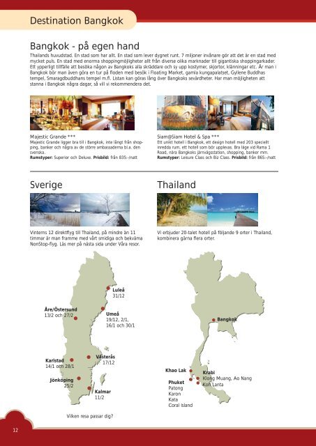 Thailand direkt från 7 svenska orter - Thailandtours