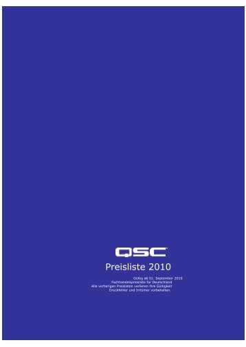 Qsc-Preisliste 2010 - audio concepts