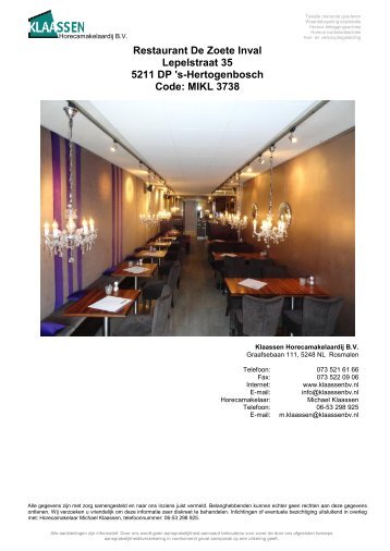 Restaurant De Zoete Inval Lepelstraat 35 5211 DP 's ...