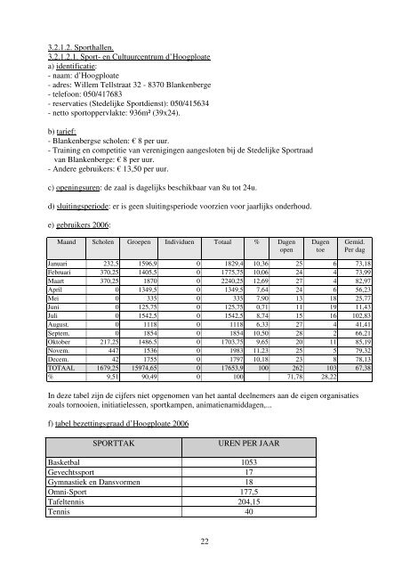 Sportbeleidsplan 2008-2013 - Sport - Stad Blankenberge