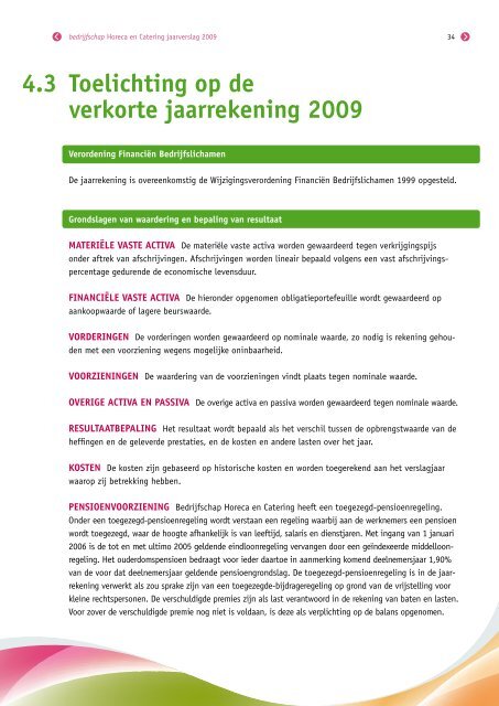 Jaarverslag 2009 - Bedrijfschap Horeca en Catering