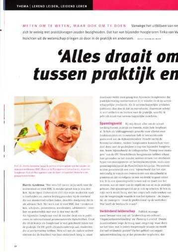 Wisselwerking praktijk en theorie, interview in ... - Harrie Aardema